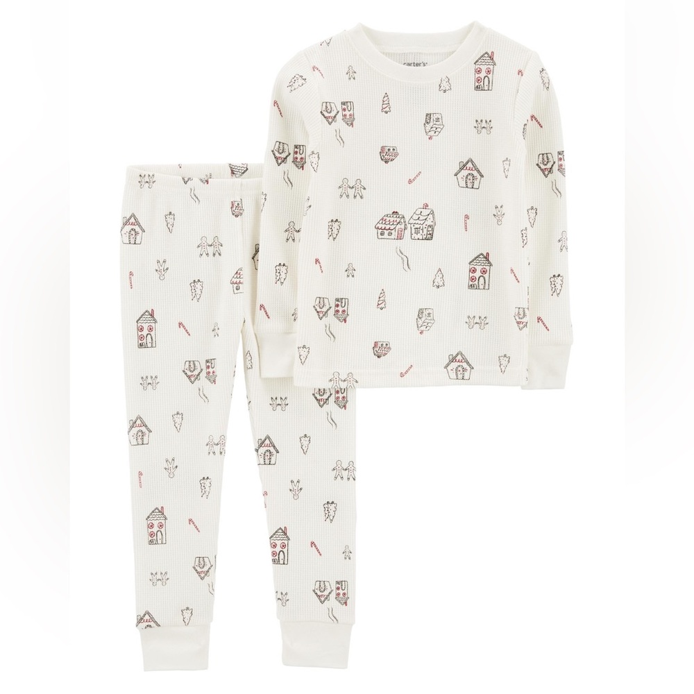 4T NWT Toddler Girl Thermal Gingerbread Pajama Set